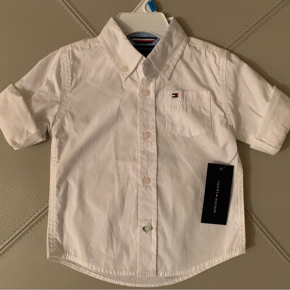 NWT Infant Boys Tommy Hilfiger white button down shirt